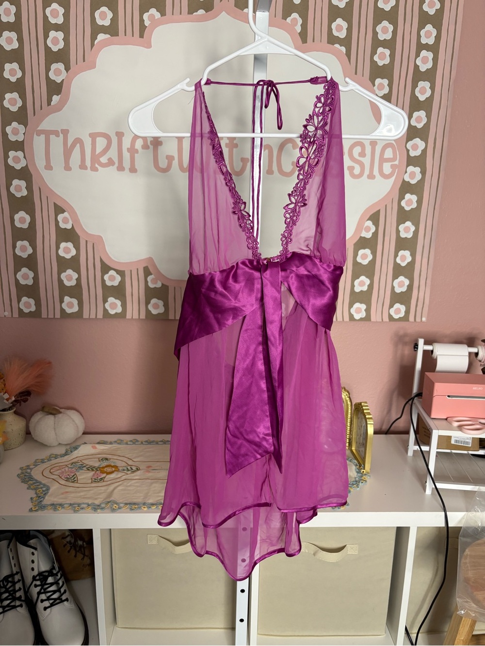Victoria secret purple Lace-Trim babydoll nightdress